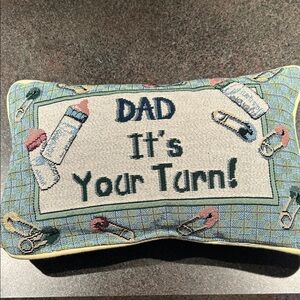 Decorative Pillow with Fun Dad/Mom Message 12x8 inches